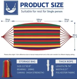 Hamaca de tela multicolor