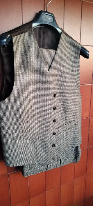 Traje Hackett "pata de gallo" marron Talla L
