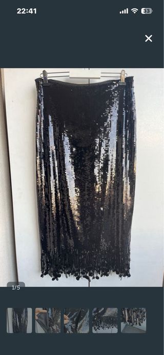 Falda Lentejuelas flecos T/S