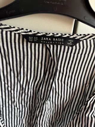 Camisa Zara Rayas Blanco y Negro