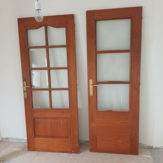 Puertas de madera con cristal