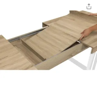 Mesa extensible madera y metal 160-200cm