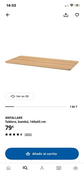 Mesa Ikea Anfallare Bambú Madera