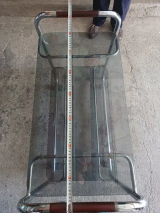 Mesita/ Carrito auxiliar con ruedas y cristal