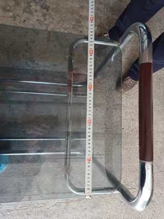 Mesita/ Carrito auxiliar con ruedas y cristal