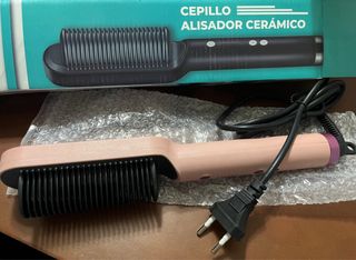 Cepillo Alisador Cerámico Rosa y Negro