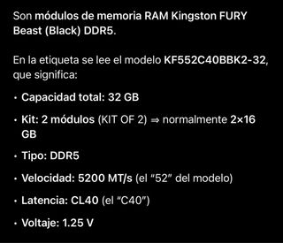 2x Kingston FURY Beast Black DDR5 RAM No usadas