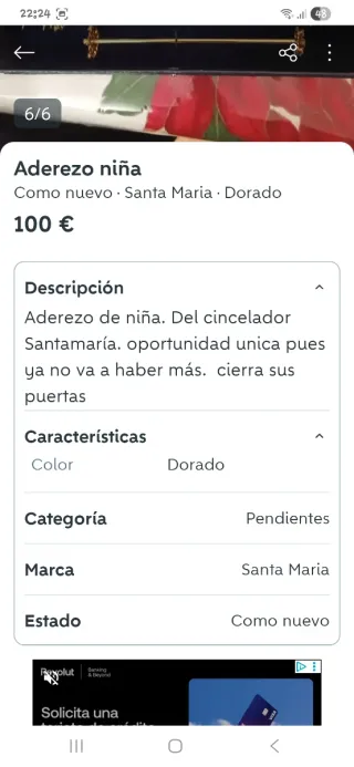 Aderezo niña Cincelador Santa Maria