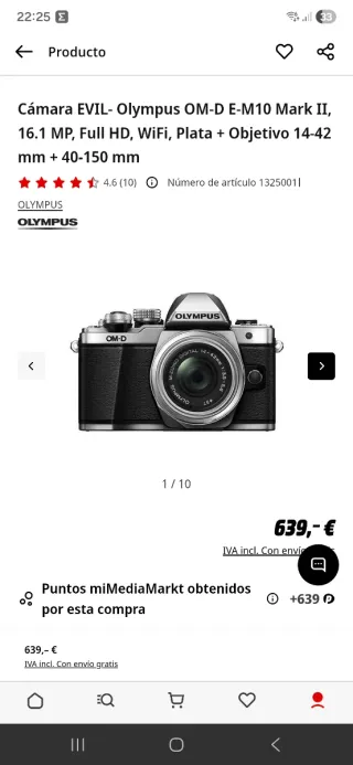 Olympus OM-D E-M10 Mark II + Objetivo 14-42mm