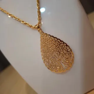 Juego Collar y Zarcillos Baño Oro