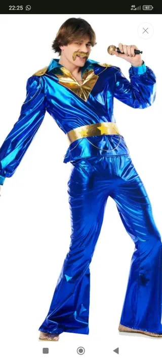 Disfraz Disco hombre Años 70 Talla XL