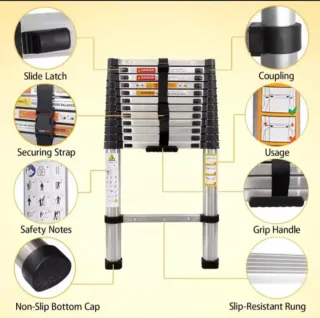 Escalera telescópica aluminio 3,80m
