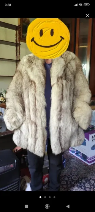 Chaquetón piel zorro plateado (negociable)