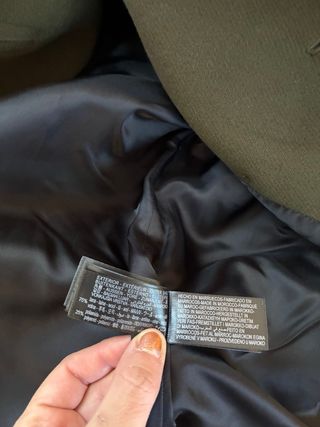 Abrigo Lana Manteco Zara Verde caqui talla L