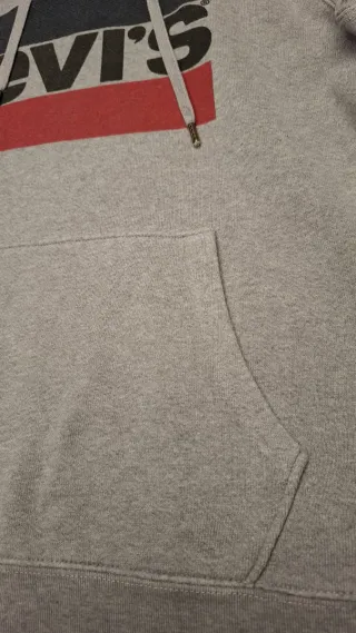 Felpa Levi's Grigia con Logo Rosso