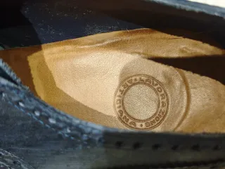 Scarpe eleganti uomo pelle blu brogue 45