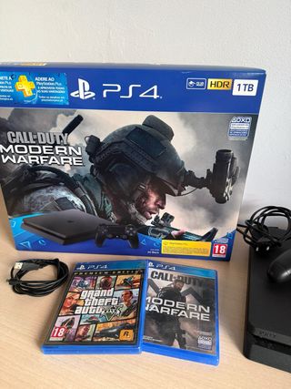 PS4 (PlayStation 4) Negra 1TB + juegos