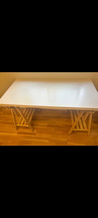 Escritorio 120x60 cm + 2 caballetes | Mesa amplia