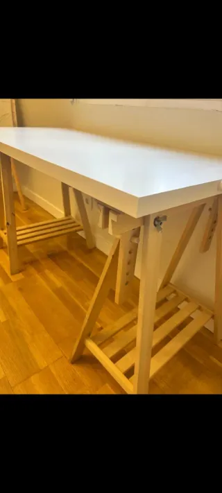 Escritorio 120x60 cm + 2 caballetes | Mesa amplia