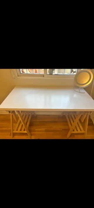Escritorio 120x60 cm + 2 caballetes | Mesa amplia