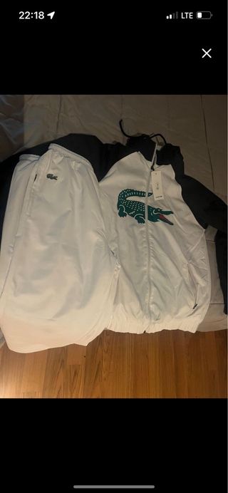 Conjunto Lacoste Blanco y Negro