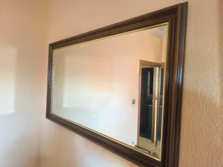 Espejo de salón madera y cristal