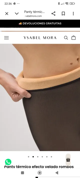 Panty térmico YSABEL MORA efecto rombos