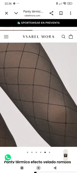 Panty térmico YSABEL MORA efecto rombos