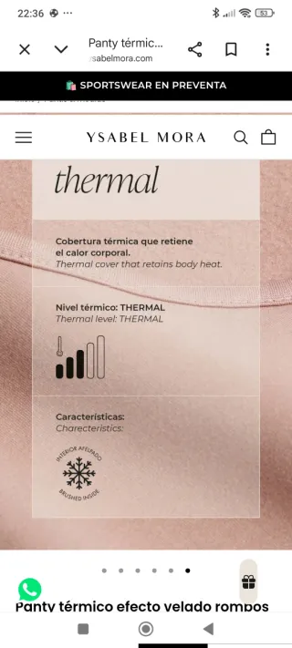 Panty térmico YSABEL MORA efecto rombos