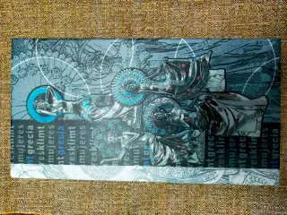 Figura Plata/Azul Mujer Griega Decorativa