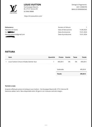 Cintura Louis Vuitton Damier Azur