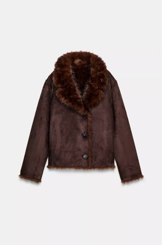 Chaqueta Zara Reversible Pelo Marrón