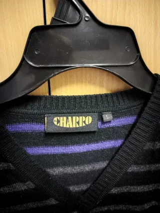 Maglioncino Charro Uomo M Righe Nero Viola