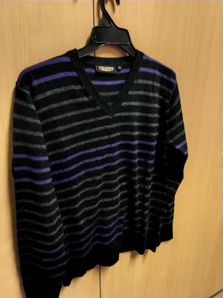 Maglioncino Charro Uomo M Righe Nero Viola