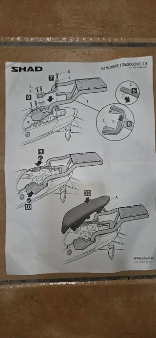 Soporte Baul para KTM Duke, maletas Shad K0DK34ST
