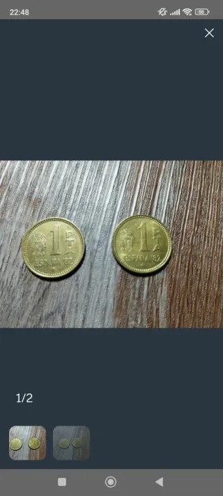 2 Monedas 1 Peseta 1982 España Estrella 81 y 82