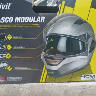 Casco Crivit Moto Negro/Gris Nuevo Talla L