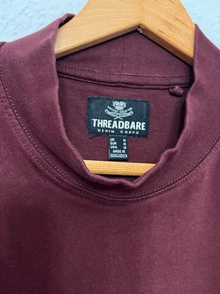 Camiseta Threadbare Burdeos Cuello Alto Talla M