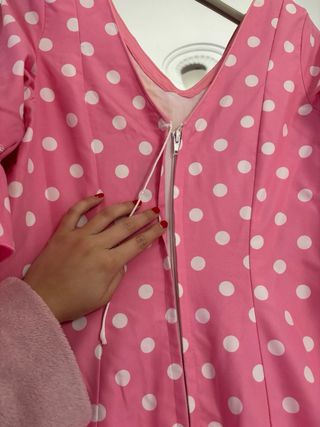 Vestido de flamenca rosa lunares talla 9-xs