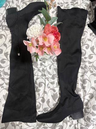 Botas Negras Plataforma Zara Stradivarius Bershka