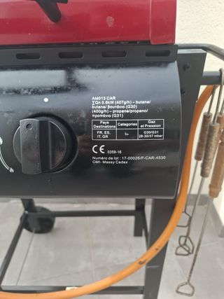 Barbacoa de gas negra y roja