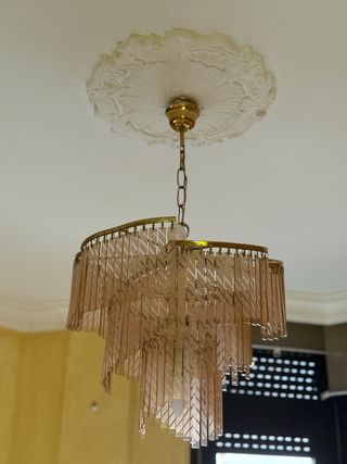 Lámpara Techo Retro Rosa Años 70