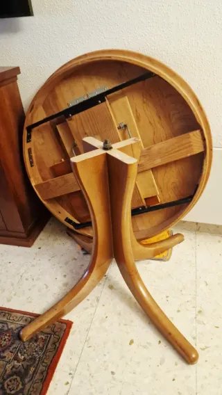 Mesa redonda de madera 90cm