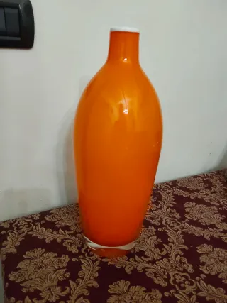 Vaso in vetro arancione Murano 35cm