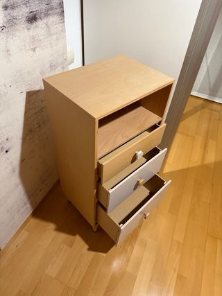 Cómoda Cajonera Madera y Gris