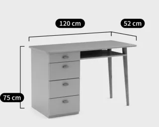 Escritorio blanco 4 cajones estilo escandinavo