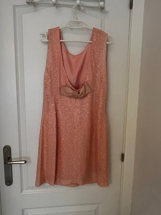 Vestido fiesta lentejuelas rosa