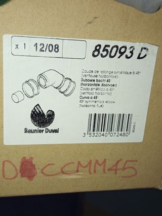 Kit Codo 45° 60/100 Calderas Saunier Duval 85093 D