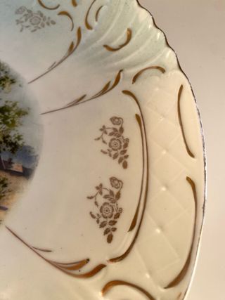 Plato porcelana Limoges s. XIX firmado y numerado