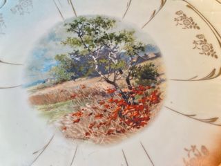 Plato porcelana Limoges s. XIX firmado y numerado